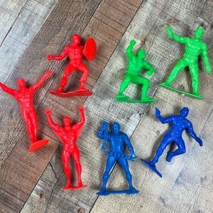Vintage 1967 60’s Marx Superhero Oversized Standup Neon Plastic Action Figures